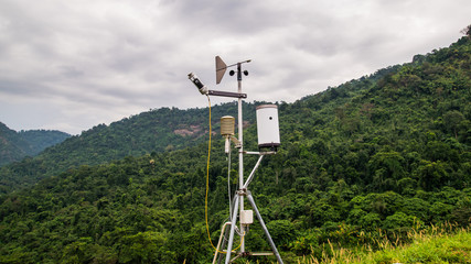 Weather meter with mountain background