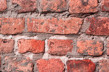 Obraz premium Old red brick wall. Place for text. The texture of the grunge wall.