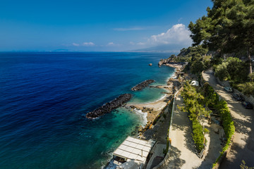 Fototapeta premium spring morning in Campania, Italy, Europe. Picturesqie seascape