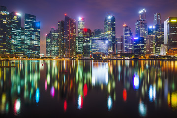 Amazing Singapore futuristic skyline with reflection, Singapore