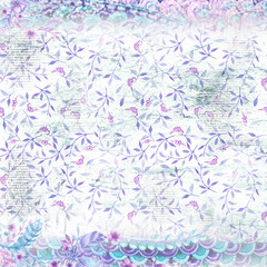 Abstract background with mandala pattern in purple tones, grunge texture