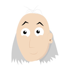 Freigestellter Vokuhila Kopf eines Comic Mannes Illustration