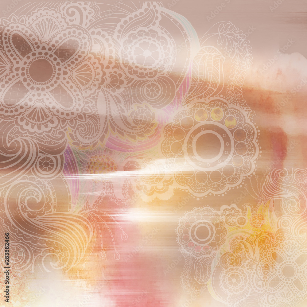 Fototapete abstract background with a skatch pattern , grunge texture. freehand drawing with computer graphics.