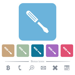 Single screwdriver rounded square flat icons