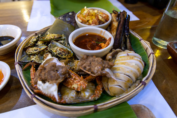 Philippines style grilled seafood