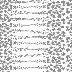 Obraz premium Floral vector seamless pattern. Simple stylized flowers and leaves background made with clipping mask for easy editing.