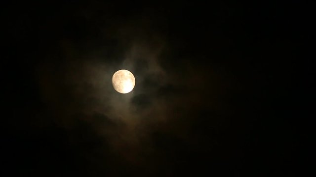 moon and cloudy in the night, Chiangmai Thailand