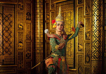 Rama character of Ramayana story Khon Thailand.