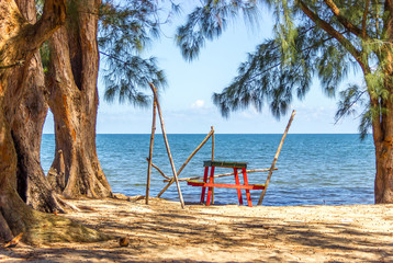 Beach Picnic Table in the Town of Hopkins, Belize