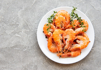 Shrimps on a plate