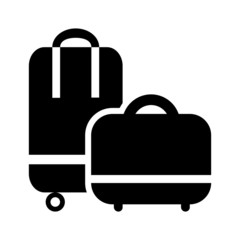 Travel bag vector icon. luggage illustration symbol. Storage logo.