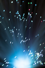 Fototapeta na wymiar Fiber optics lights in blue shades