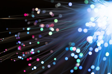 Colorful explosion of fiber glass light