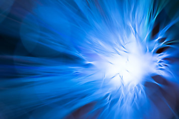 Abstract blue flower by optical fibers