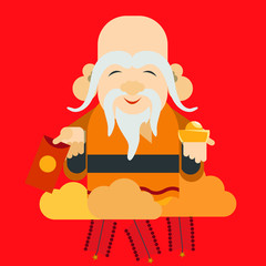 vector god chinese new year