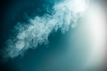 Bright steam on a light blue background