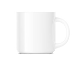 Realistic green cup mockup isolated on white background. Vector illustration. Can be use for your design. EPS10.	