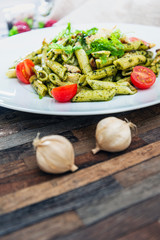 Penne with Chicken and Pesto Sauce