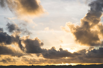 Dramatic colourful sunset clouds