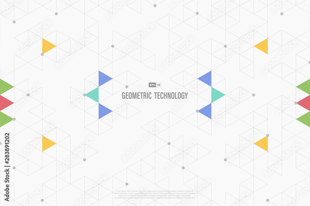 Poster abstract geometric triangle color minimal construction design background. illustration vector eps10