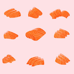 vector japanese food salmon