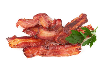 cooked slices of bacon