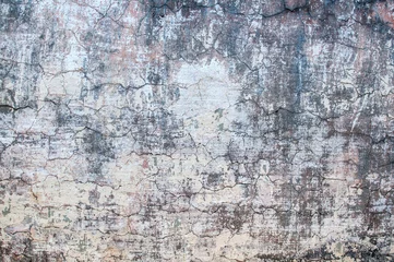 Vitrage gordijnen Verweerde muur grijze textuur van oude muur met gebarsten gips
