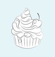 Coloring book cupcake