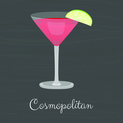 Cosmopolitan drink cartoon vector icon.