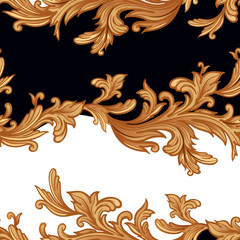 Vintage seamless pattern with baroque decor elements.