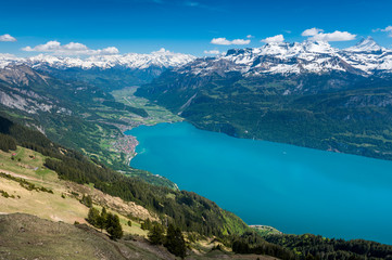 aerial view of Brienz, Lake Brienz and Haslital
