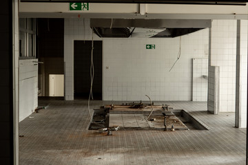 Construction debris after gutting a building