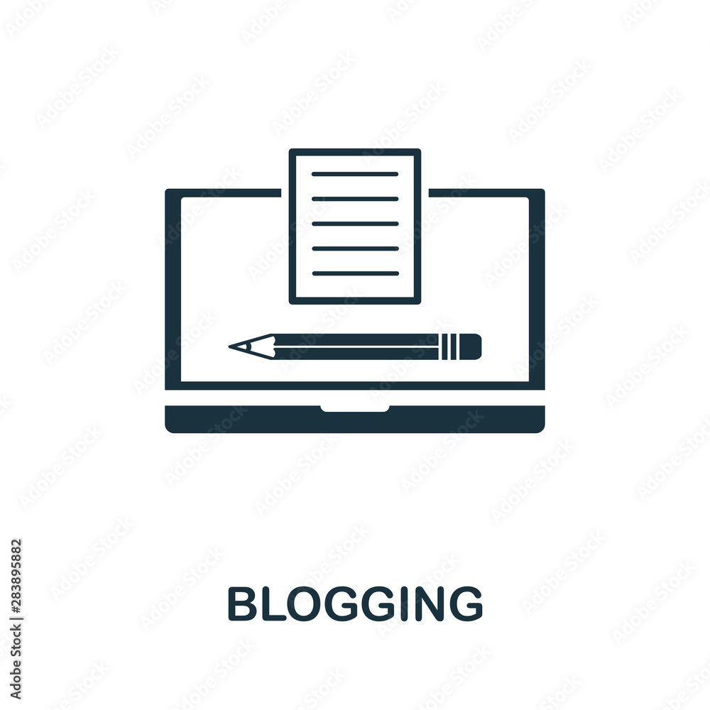 Aufkleber blogging vector icon symbol. creative sign from seo and development icons collection. filled flat bl