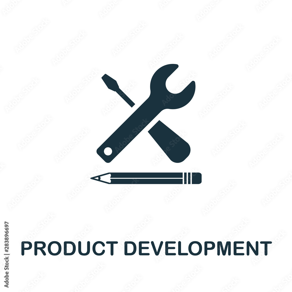 Poster product development vector icon symbol. creative sign from seo and development icons collection. fil