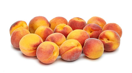 apricot yellow red sweet juicy fruit on a white background