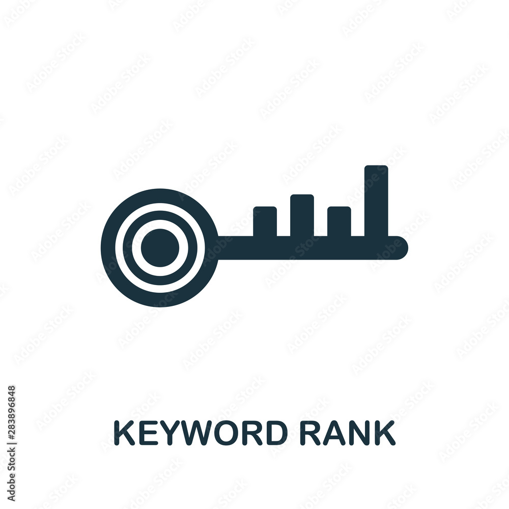 Poster keyword rank vector icon symbol. creative sign from seo and development icons collection. filled fla