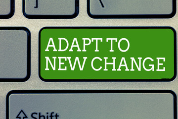 Word writing text Adapt To New Change. Business concept for Get Used to Latest Mindset and Behavior...