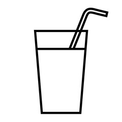 Water glass line icon, logo isolated on white background