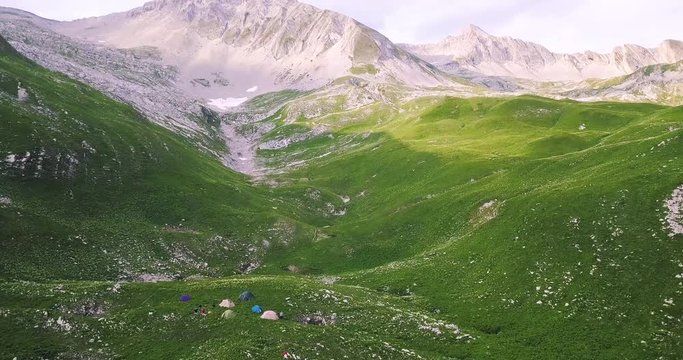 The mountain camp at the height of 2500 meters