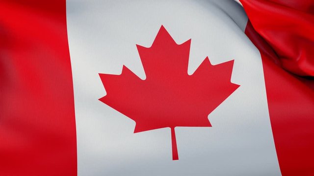 Official flag of Canada hoisted in the wind. 4K video