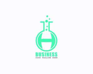 Initial Letter H Lab Laboratory logo design Awesome Vector illustration and icon
