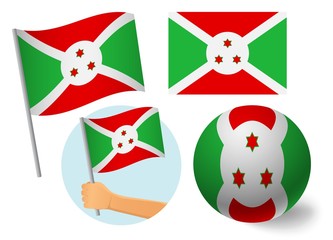 Burundi flag icon set