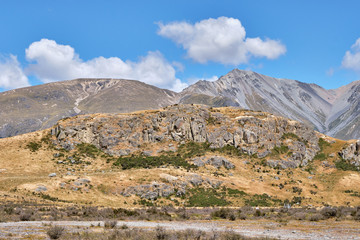 Dramatic scenery of Edoras (Lord of the Rings filming location), Canterbury, New Zealand