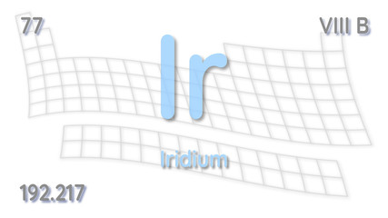 Iridium chemical element  physics and chemistry illustration backdrop