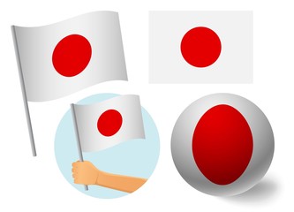 Japan flag icon set