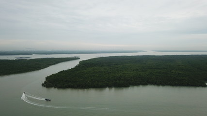 drone view of pulau ketam , malaysia