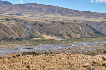 Dramatic scenery of Edoras (Lord of the Rings filming location), Canterbury, New Zealand