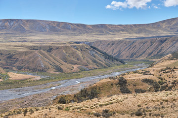 Dramatic scenery of Edoras (Lord of the Rings filming location), Canterbury, New Zealand