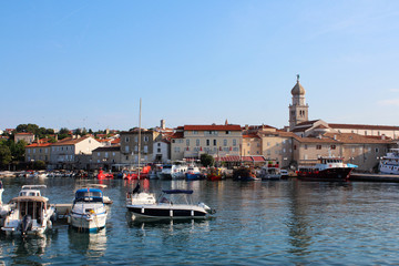 Fototapeta na wymiar Krk city, Croatia, touristic place of Dalmatia, Europe