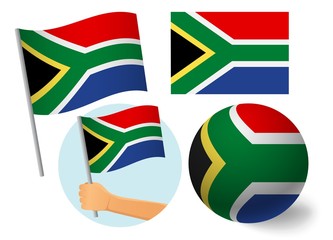 Naklejka premium South Africa flag icon set
